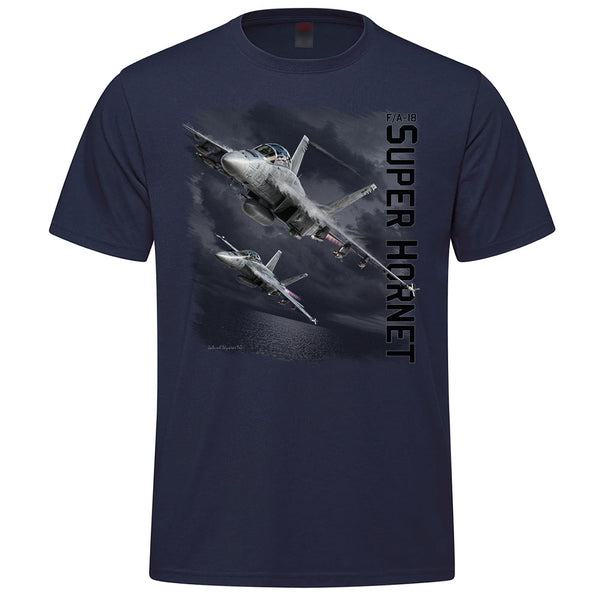 F/A-18 Super Hornet Flight Adult T-shirt - navy