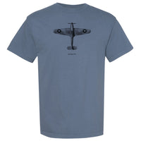 Hawker Hurricane Vintage Vertical Garment Dyed Adult T-shirt - blue jean