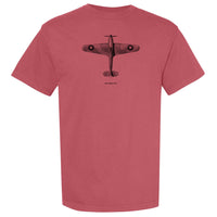 Hawker Hurricane Vintage Vertical Garment Dyed Adult T-shirt - crimson