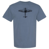 Hawker Typhoon Vintage Vertical Garment Dyed Adult T-shirt - blue jean