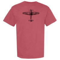 Hawker Typhoon Vintage Vertical Garment Dyed Adult T-shirt - crimson