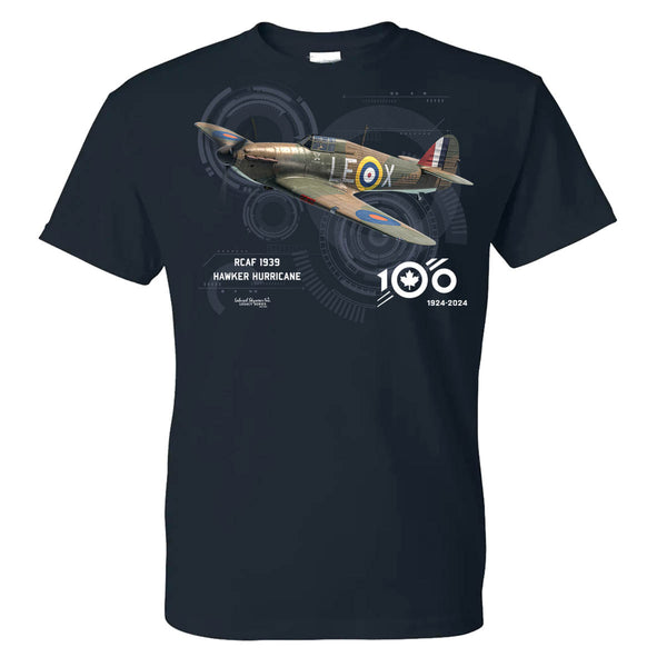 RCAF 100 Legacy Hawker Hurricane Adult T-shirt - navy