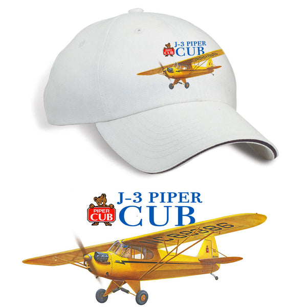 J-3 Piper Cub Printed Hat - stone