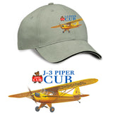 J-3 Piper Cub Printed Hat - taupe