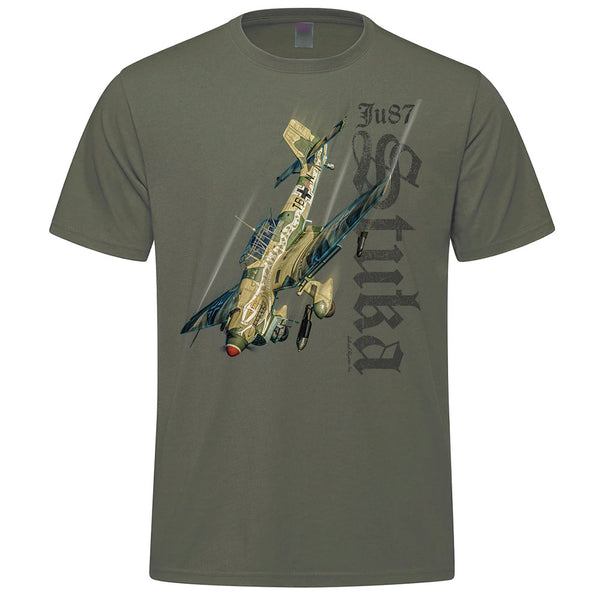 JU-87 Stuka Vintage Adult T-shirt - military green