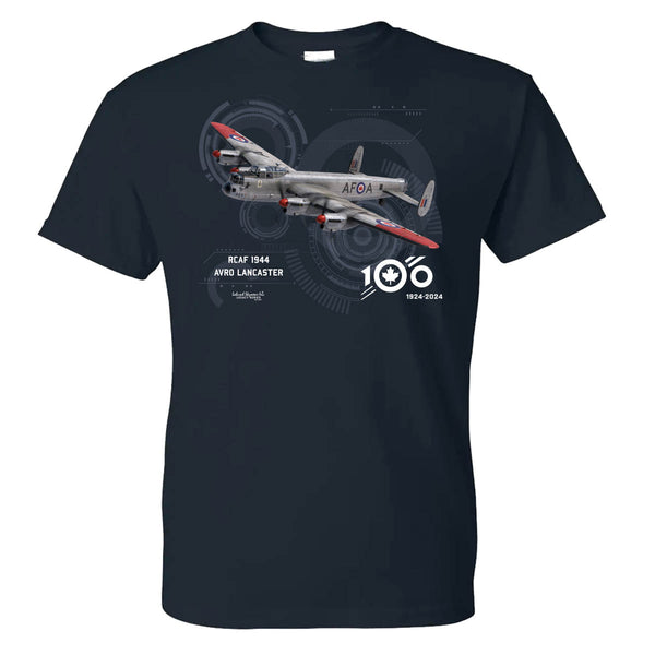 RCAF 100 Legacy Avro Lancaster Adult T-shirt - navy