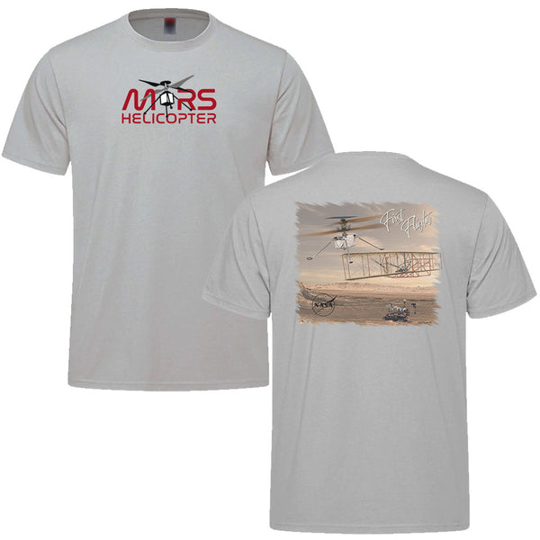 Mars Ingenuity Helicopter Space Adult T-shirt - silver