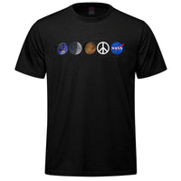 NASA Peace Space Adult T-shirt - black