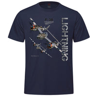 P-38 Lightning Adult T-shirt - navy