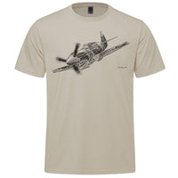 P-40 Warhawk Sketch Adult T-shirt - sand