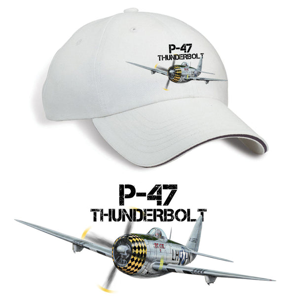 P-47 Thunderbolt Printed Hat - stone