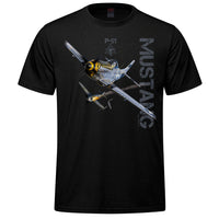 P-51 Mustang Vintage Adult T-shirt - black