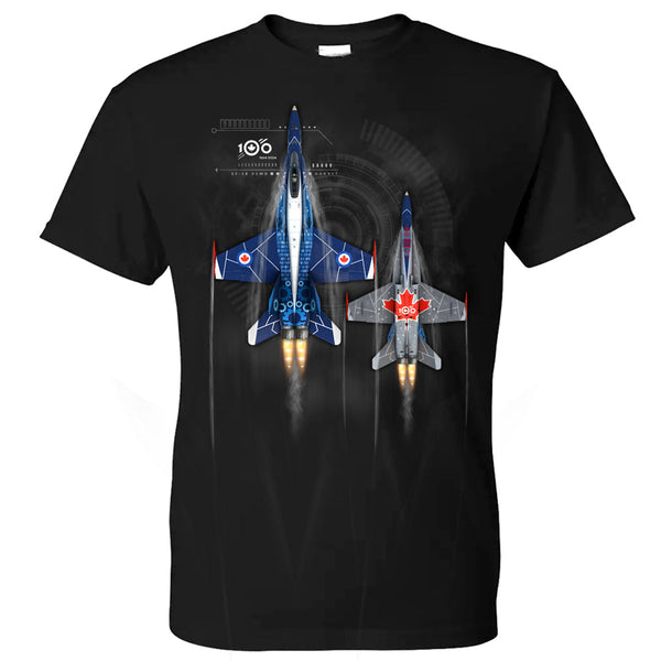 RCAF 100 Legacy CF-18 Demo Hornet Pure Vertical Youth T-shirt Media 1 of 1