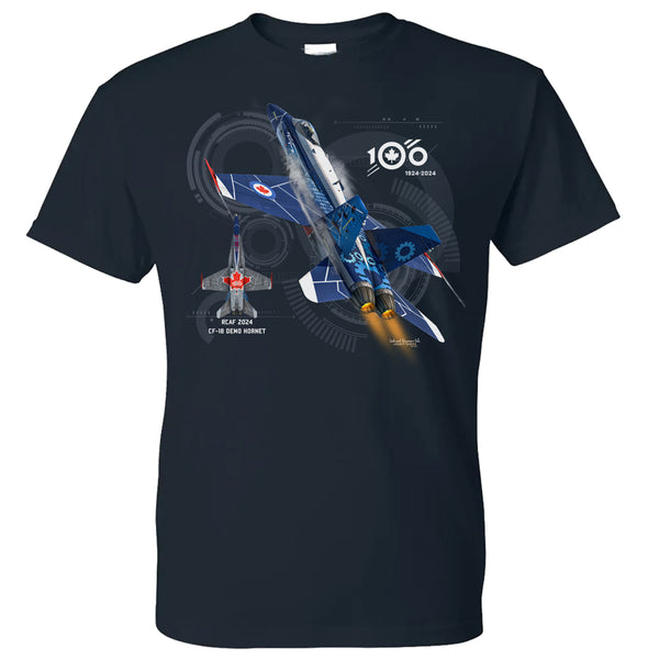 RCAF 100 Legacy CF-18 Demo Hornet Adult T-shirt