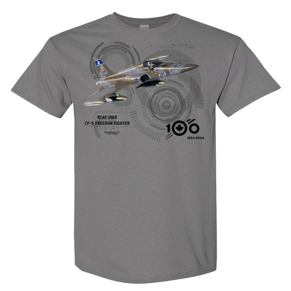 RCAF 100 Legacy CF-5 Freedom Fighter Adult T-shirt - silver