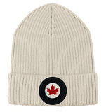 RCN Roundel Rib Knit Winter Toque - ivory