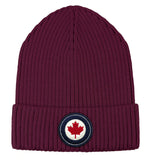RCAF Modern Roundel Rib Knit Winter Toque - burgundy