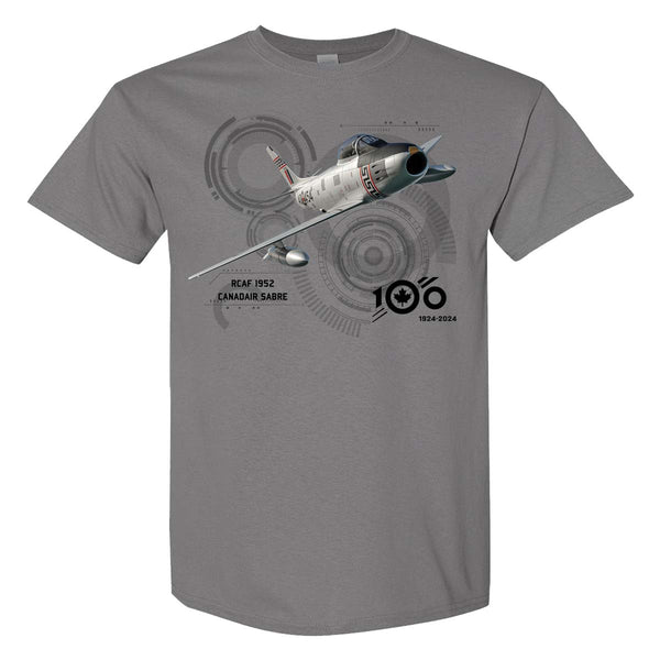 RCAF 100 Legacy Canadair F-86 Sabre MK.IV Adult T-shirt - silver