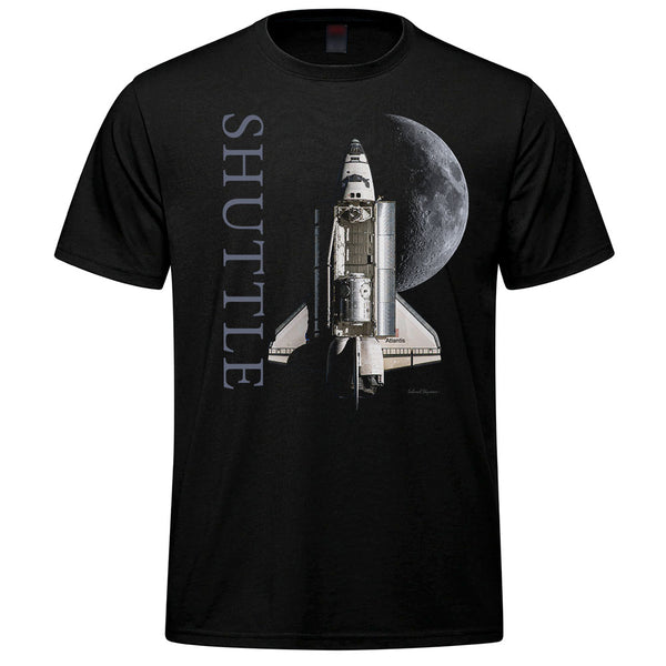 Shuttle Moon Space Adult T-shirt - black