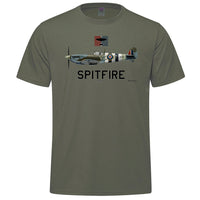 Spitfire MKIX Profile Adult T-shirt - military green