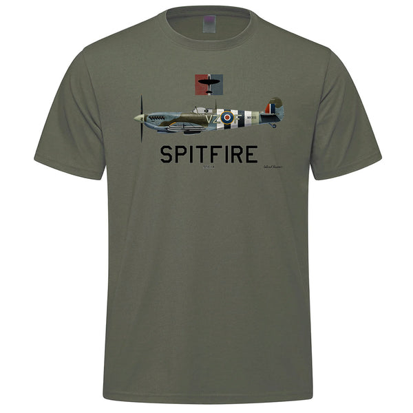 Spitfire MKIX Profile Adult T-shirt - military green
