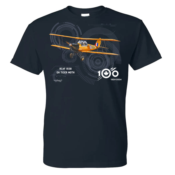 RCAF 100 Legacy Tiger Moth Adult T-shirt - navy