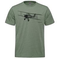 Tiger Moth Sketch Adult T-shirt - military green heather