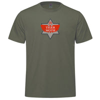 Tiger Moth Coloured Logo Adult T-shirt - military green