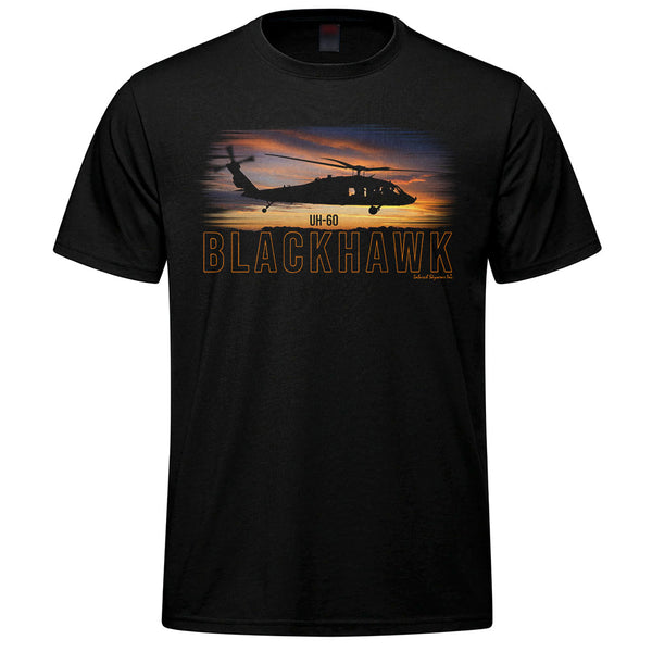 UH-60 Blackhawk Sunset Adult T-shirt - black