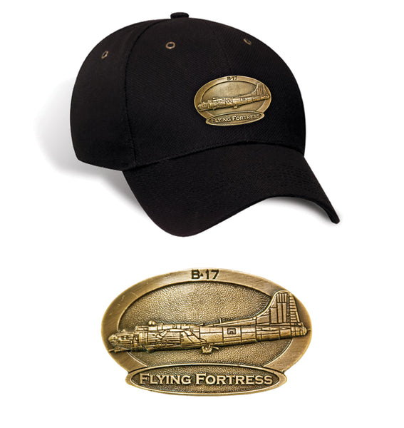 B-17 Flying Fortress Brass Cap Black