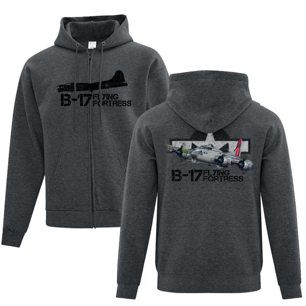 B-17 Flying Fortress Full Zip Adult Hoodie