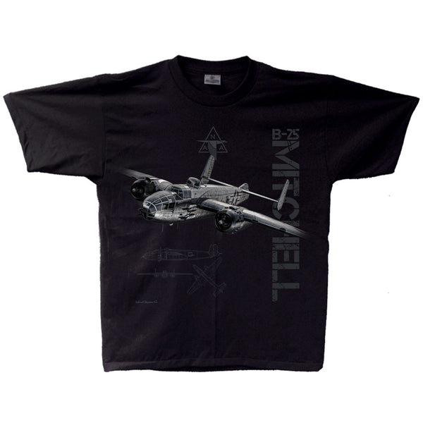 B-25 Mitchell Vintage Adult T-shirt Black