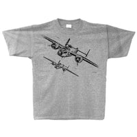 B-25 Mitchell Sketch Adult T-shirt Athletic Heather