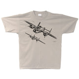 B-25 Mitchell Sketch Adult T-shirt Sand
