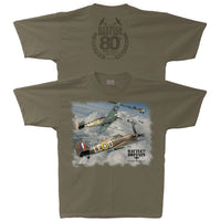 Battle of Britain 80th Anniversary Hawker Hurricane Adult T-shirt Military Green