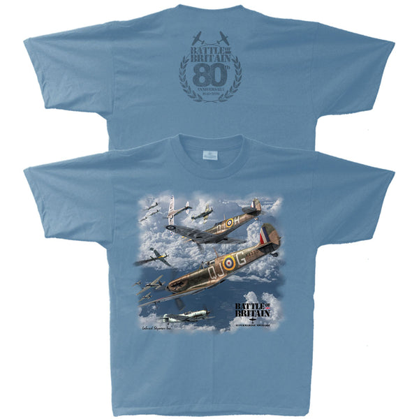 Battle of Britain 80th Anniversary Spitfire Adult T-shirt Indigo