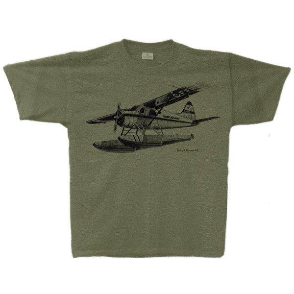Beaver Sketch Adult T-shirt Military Green Heather