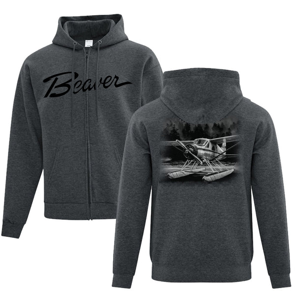 Beaver Full Zip Adult Hoodie Charcoal Heather