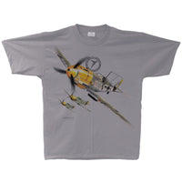 Bf-109 Messerschmitt Flight Adult T-shirt Silver