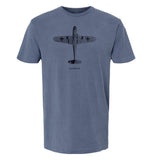 BF-109 Messerschmitt Vintage Vertical Garment Dyed Adult T-shirt Blue Jean