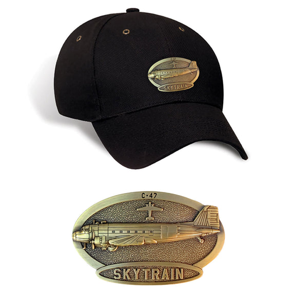 C-47 Skytrain Brass Cap Black