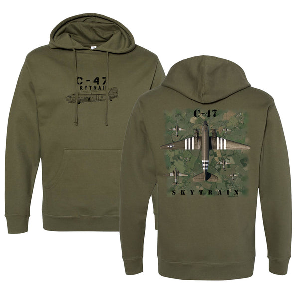 C-47 Top View Adult Pull Over Hoodie