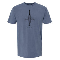 CF-101 Voodoo Vintage Vertical Garment Dyed Adult T-shirt Blue Jean