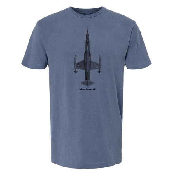 CF-104 Starfighter Vintage Vertical Garment Dyed Adult T-shirt Blue Jean