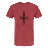 CF-104 Starfighter Vintage Vertical Garment Dyed Adult T-shirt Crimson