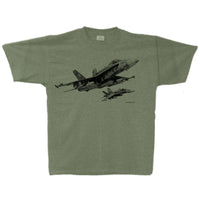 CF-18 Hornet Sketch Adult T-shirt