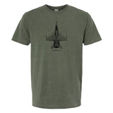 CF-18 Hornet Vintage Vertical Garment Dyed Adult T-shirt Monterey Sage