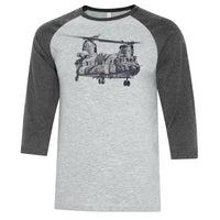 CH-147 Chinook Sketch Adult T-shirt Baseball T