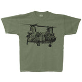 CH-147 Chinook Sketch Adult T-shirt Military Green Heather