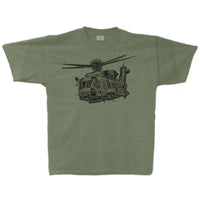 CH-148 Cyclone Sketch Adult T-shirt Military Green Heather